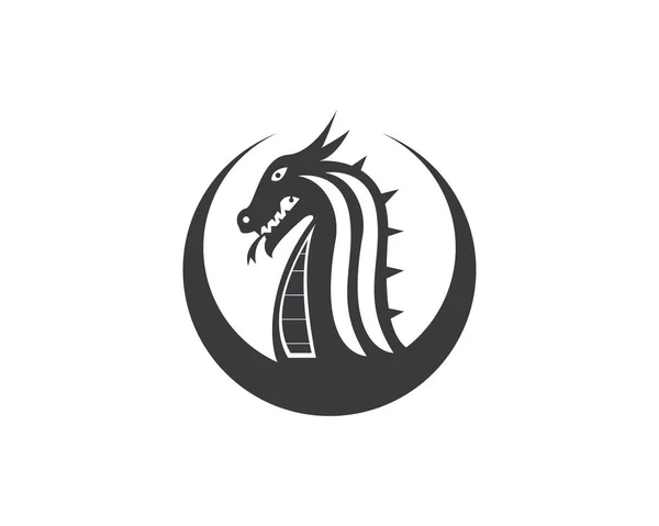 Головний Дракон Плоский Колір Шаблон Логотипу Векторні Ілюстрації — стоковий вектор