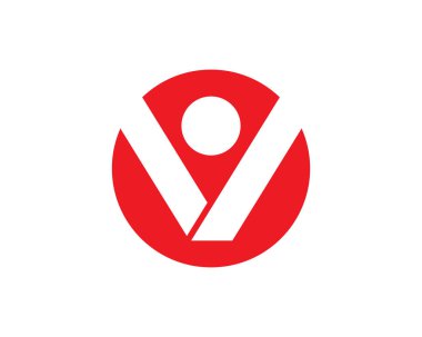 V Harfi Logo Şablonu vektör resimleme