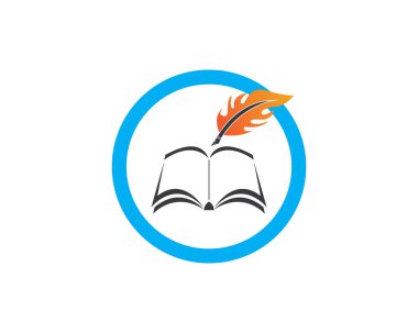 tüy kalem yazma simgesi ve sembol vektör illüstrasyon