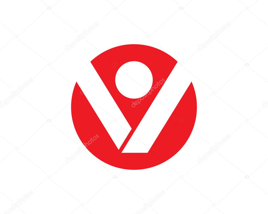 V Letter Logo Template vector icon illustration