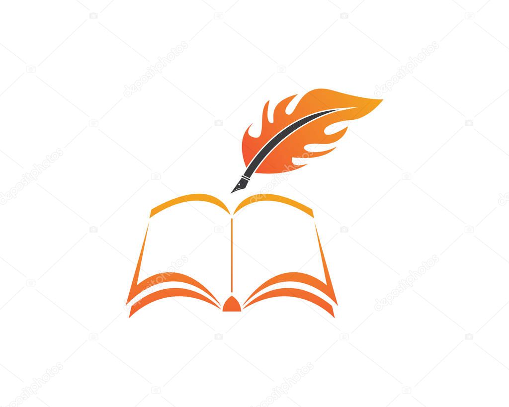 feather pen write icon and symbol vector illustration