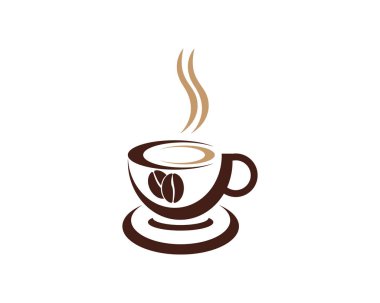 Kahve fincanı Logo Şablon vektör tasarımı