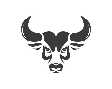 İnek başı simgesi ve sembol vektör illüstrasyonu