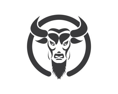 İnek başı simgesi ve sembol vektör illüstrasyonu