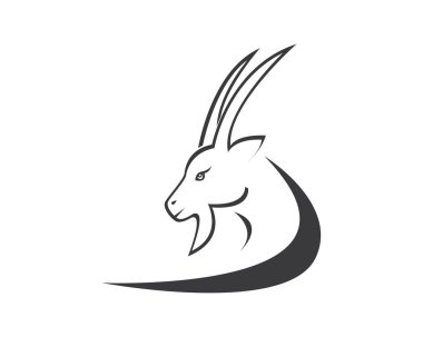 Keçi başı simgesi ve sembol vektör illüstrasyonu