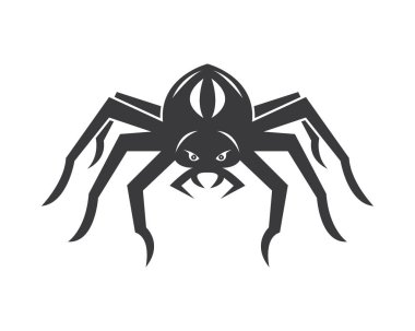 Örümcek simgesi ve sembol vektör illüstrasyonu