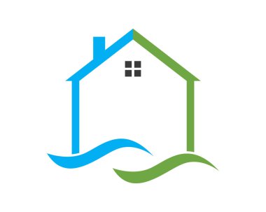 Emlak, Emlak ve İnşaat Logosu Şirketi tabelası için tasarım. Vektör Logosu .