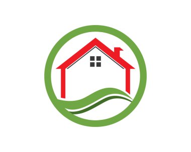 Emlak, Emlak ve İnşaat Logosu Şirketi tabelası için tasarım. Vektör Logosu .