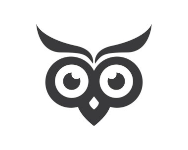 Baykuş simgesi logo tasarımı vektör çizimi