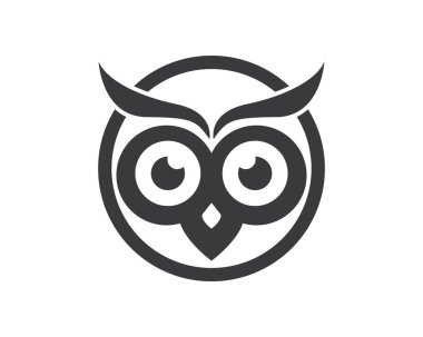 Baykuş simgesi logo tasarımı vektör çizimi