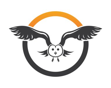 Baykuş simgesi logo tasarımı vektör çizimi