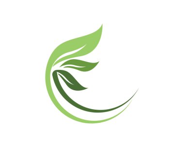 Yeşil yaprak doğa ekoloji simgesi ve sembol vektör illüstrasyon