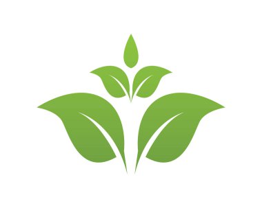 Yeşil yaprak doğa ekoloji simgesi ve sembol vektör illüstrasyon