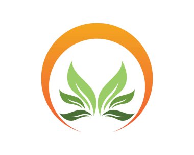 Yeşil yaprak doğa ekoloji simgesi ve sembol vektör illüstrasyon