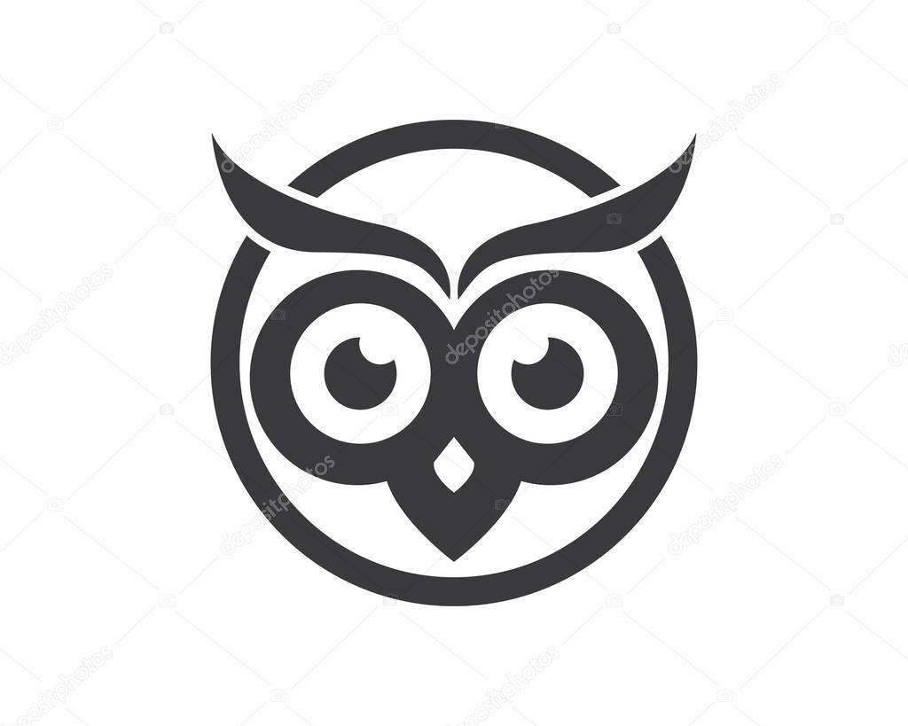 Owl icon logo design vector illustration