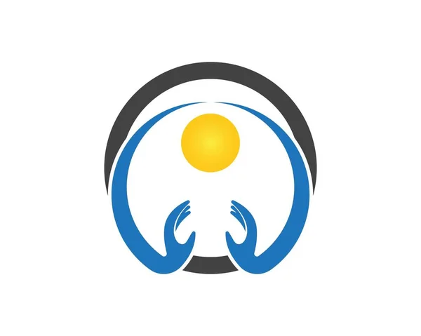 Hand People Logo Vector Template — Stock Vector