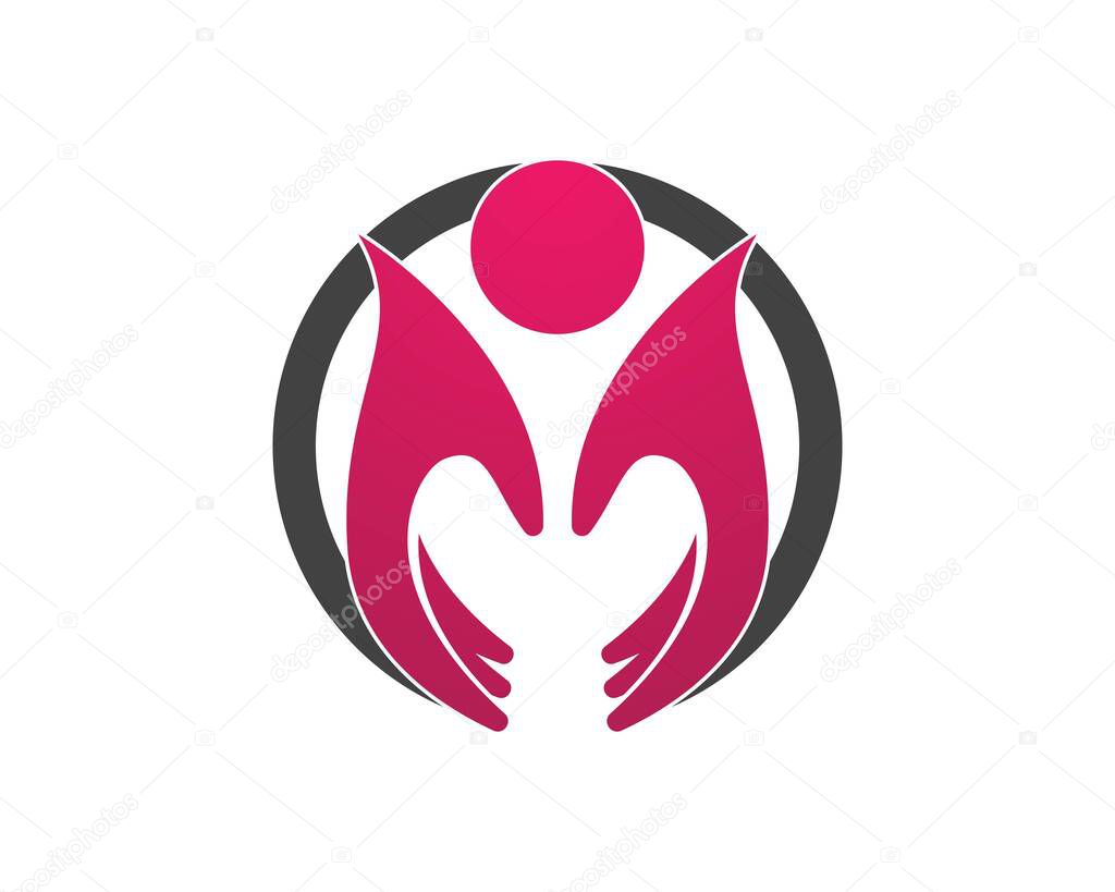 Hand people logo vector template