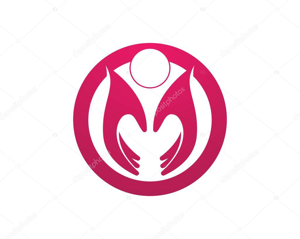 Hand people logo vector template