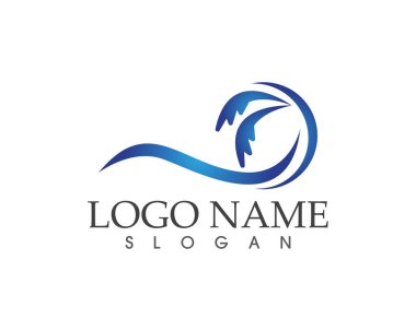 Dalga simgesi logo vektör şablonu