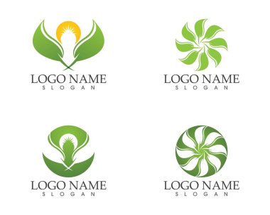 Doğa Yaprak simgesi logo şablonu