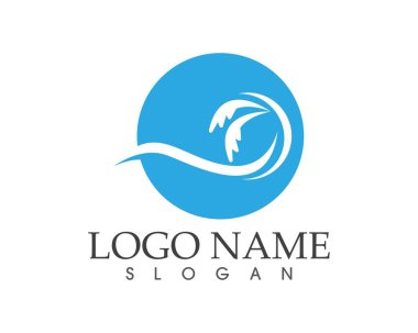 Dalga simgesi logo vektör şablonu