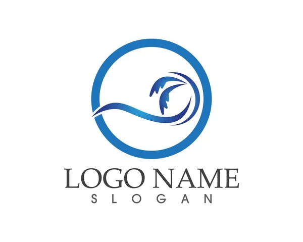 Dalga Simgesi Logo Vektör Şablonu — Stok Vektör