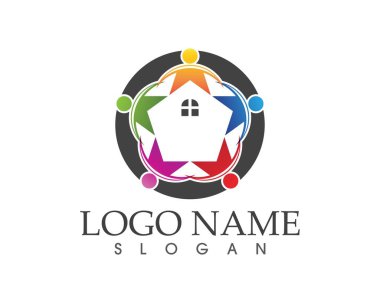 Stars people care logo design concept