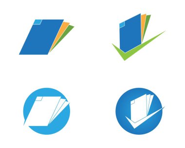 Belge simgesi logo vektör şablonu