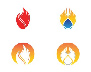 Fire flame icon logo vector