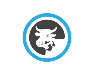 Cow head icon logo vector illustration