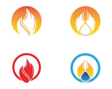 Fire flame icon logo vector