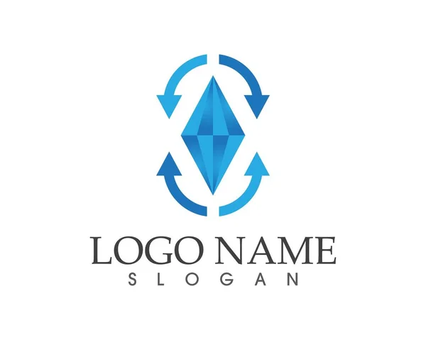 Icono Diamante Logo Diseño Concepto — Vector de stock