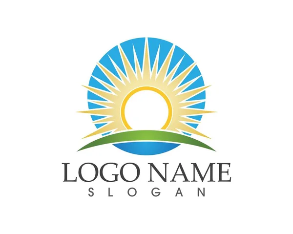 Sun icon logo design template