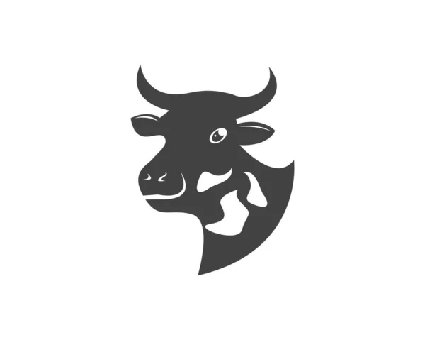 Cow Head Icon Logo Vector Illustration — Stok Vektör