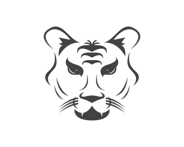 Icono Cabeza Tigre Logo Vector Ilustración — Archivo Imágenes Vectoriales