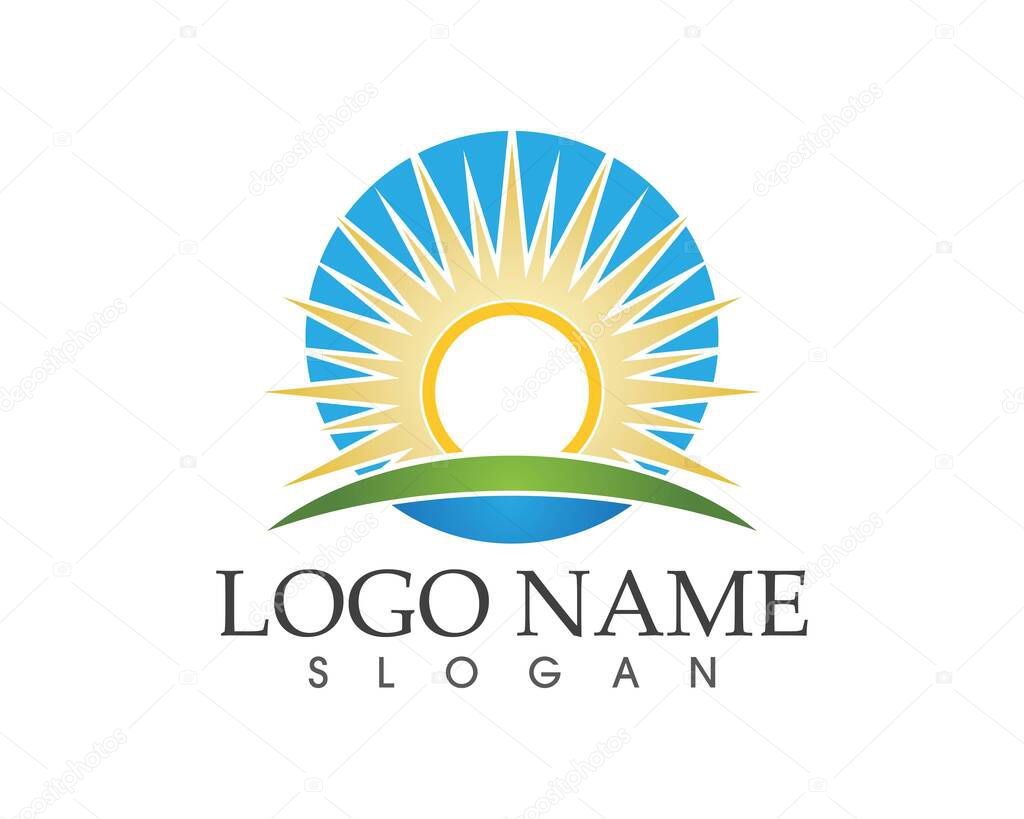 Sun icon logo design template