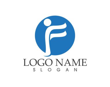 f harfi insanlar logo tasarım vektörü