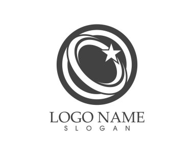 Yıldız dairesi logo tasarım vektör şablonu