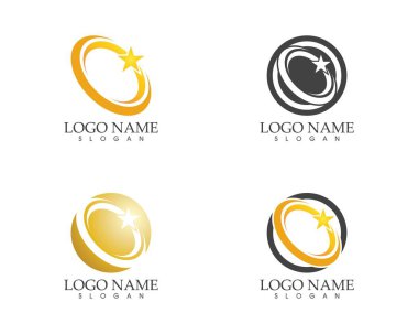 Yıldız dairesi logo tasarım vektör şablonu