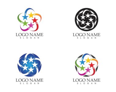 Yıldız dairesi logo tasarım vektör şablonu