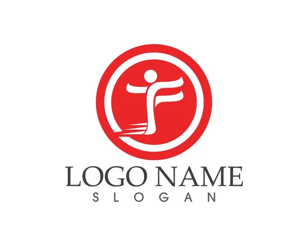 Lettre Personnes Logo Conception Vecteur — Image vectorielle