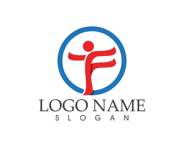 Lettre Personnes Logo Conception Vecteur — Image vectorielle