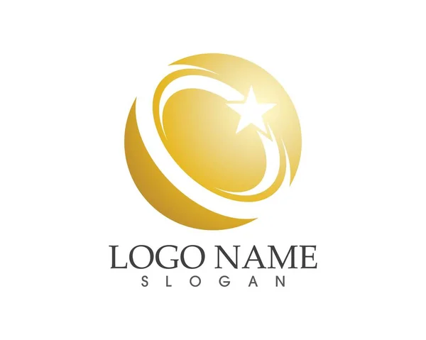 Logo Gwiazdy Wzór Wektora Projektu Koła — Wektor stockowy
