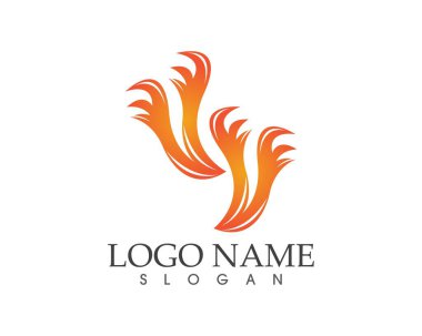 Çember ateş simgesi logo tasarımı vektör illüstrasyonu