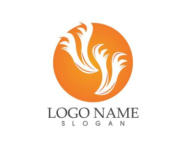 Çember ateş simgesi logo tasarımı vektör illüstrasyonu