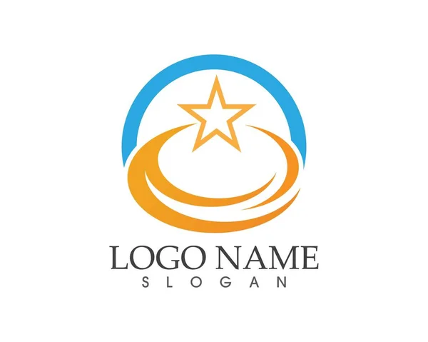 Étoiles Cercle Icône Logo Conception Vectoriel Illustration — Image vectorielle