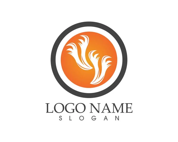 Çember Ateş Simgesi Logo Tasarımı Vektör Illüstrasyonu — Stok Vektör