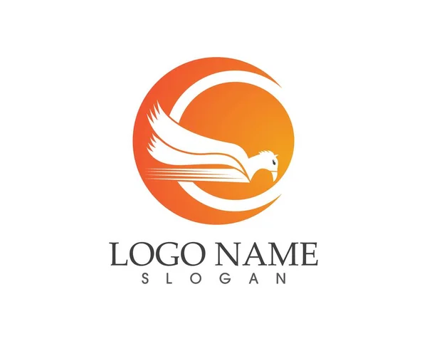 Schnelle Vogel Flügel Logo Vektor Illustration — Stockvektor