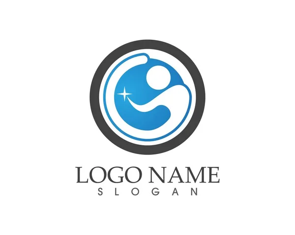 Lettre Personnes Logo Conception Vectoriel Illustration — Image vectorielle