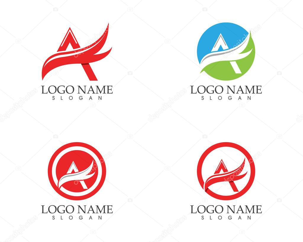 A letter wing logo template